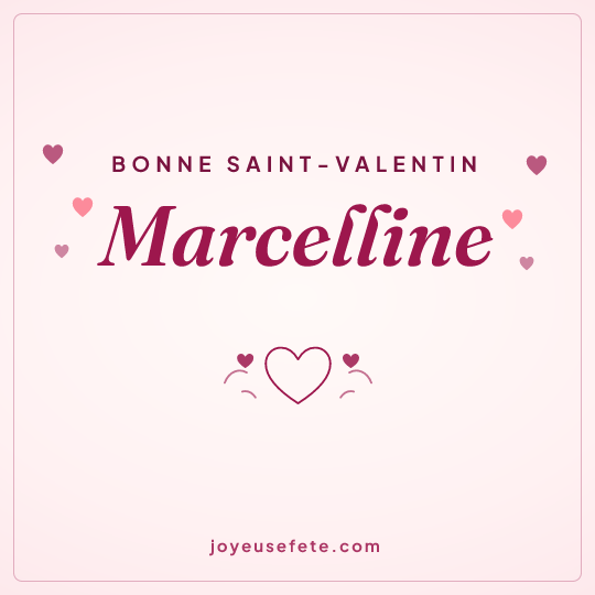 Image carrée « Bonne Saint-Valentin Marcelline » pour WhatsApp