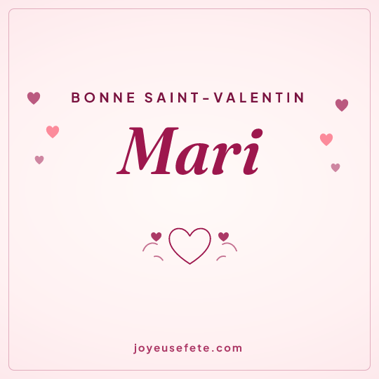 Image carrée « Bonne Saint-Valentin Mari » pour WhatsApp