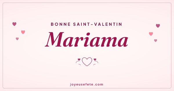 Image « Bonne Saint-Valentin Mariama » au format large