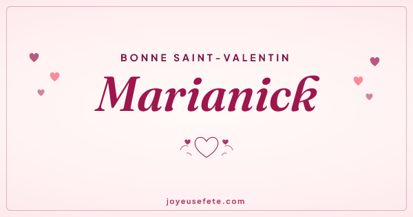 Image « Bonne Saint-Valentin Marianick » au format large