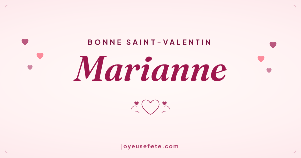 Image « Bonne Saint-Valentin Marianne » au format large