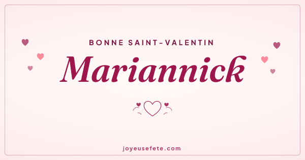 Image « Bonne Saint-Valentin Mariannick » au format large