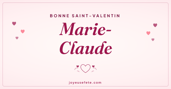 Image « Bonne Saint-Valentin Marie-Claude » au format large