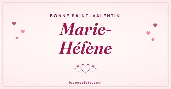 Image « Bonne Saint-Valentin Marie-Hélène » au format large