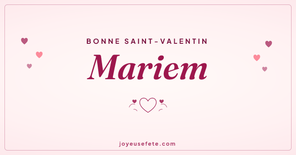 Image « Bonne Saint-Valentin Mariem » au format large