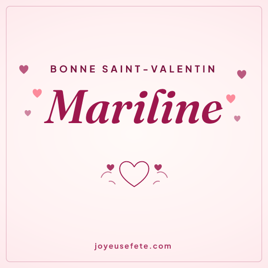 Image carrée « Bonne Saint-Valentin Mariline » pour WhatsApp