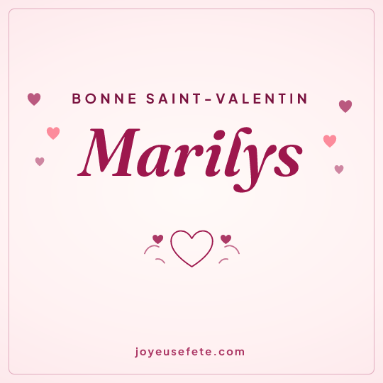 Image carrée « Bonne Saint-Valentin Marilys » pour WhatsApp