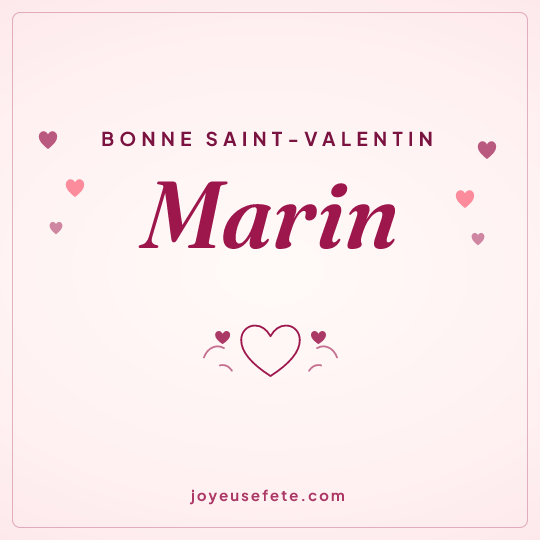 Image carrée « Bonne Saint-Valentin Marin » pour WhatsApp