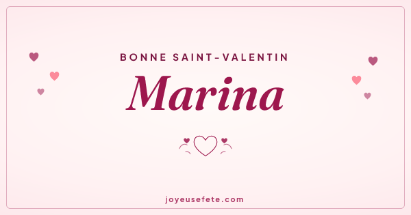 Image « Bonne Saint-Valentin Marina » au format large