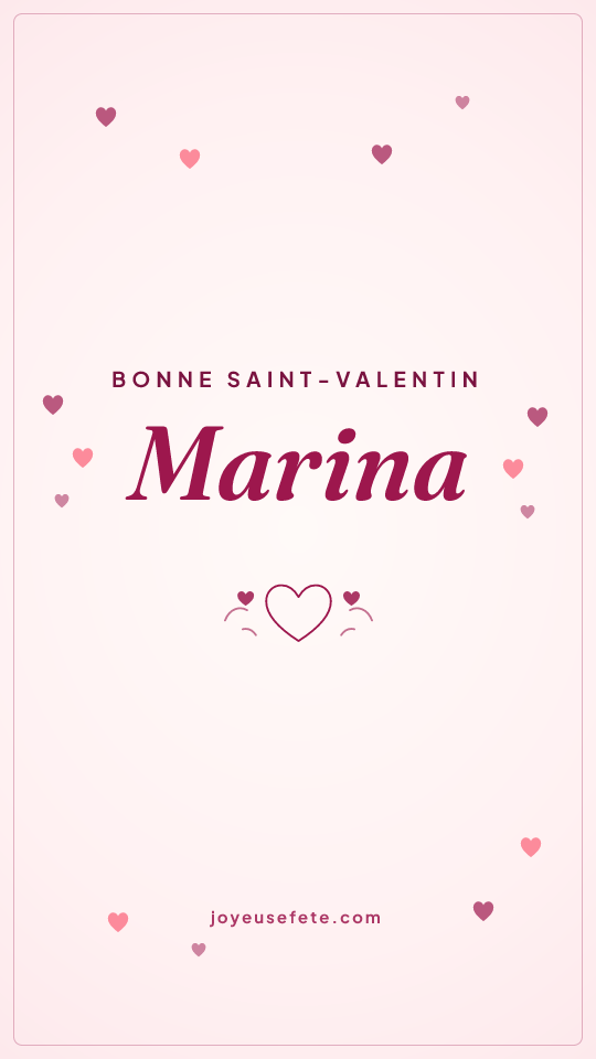 Image « Bonne Saint-Valentin Marina » au format story
