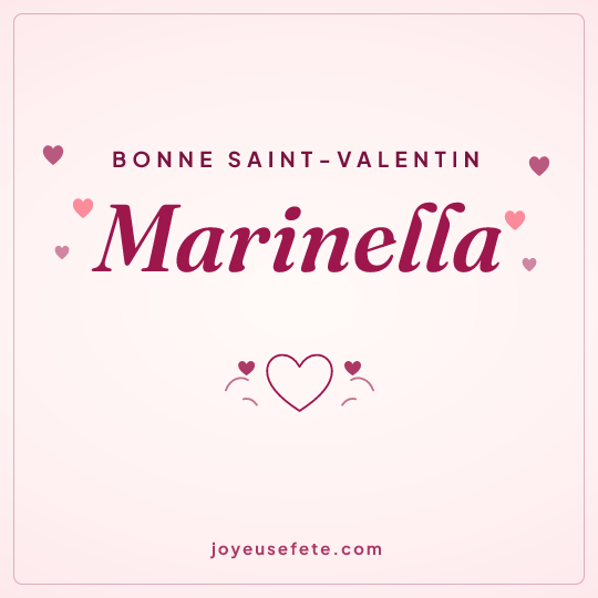 Image carrée « Bonne Saint-Valentin Marinella » pour WhatsApp