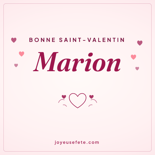 Image carrée « Bonne Saint-Valentin Marion » pour WhatsApp