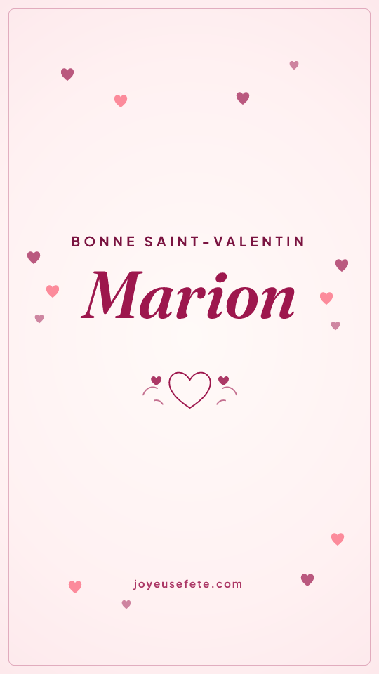 Image « Bonne Saint-Valentin Marion » au format story