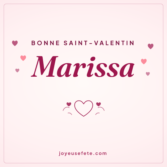 Image carrée « Bonne Saint-Valentin Marissa » pour WhatsApp
