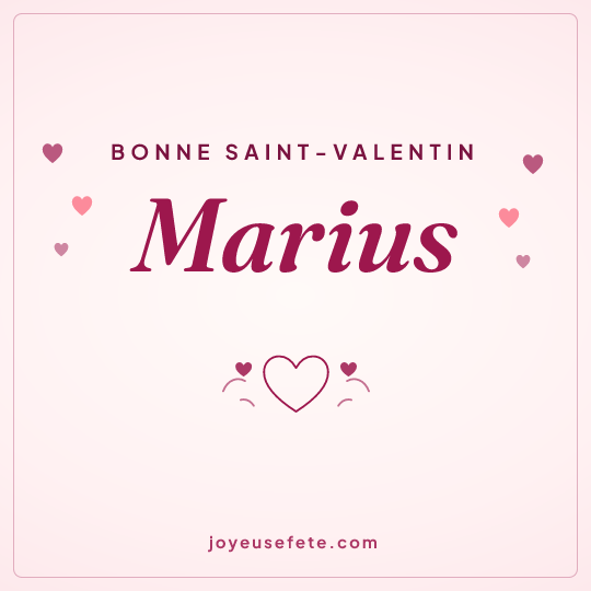 Image carrée « Bonne Saint-Valentin Marius » pour WhatsApp