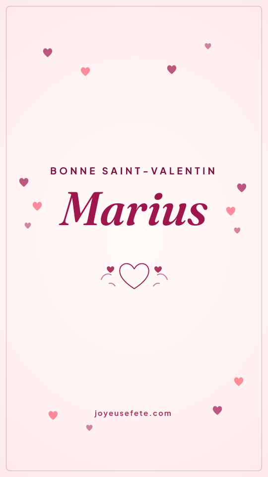 Image « Bonne Saint-Valentin Marius » au format story