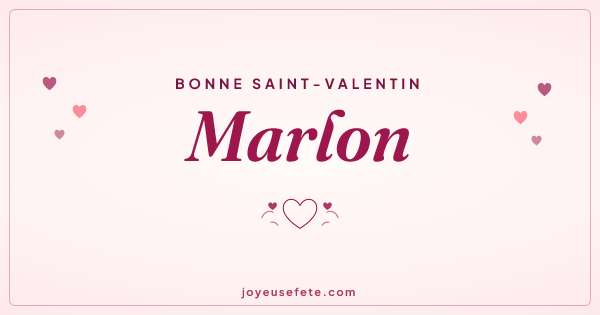 Image « Bonne Saint-Valentin Marlon » au format large