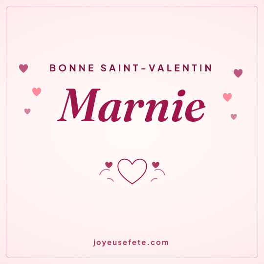 Image carrée « Bonne Saint-Valentin Marnie » pour WhatsApp