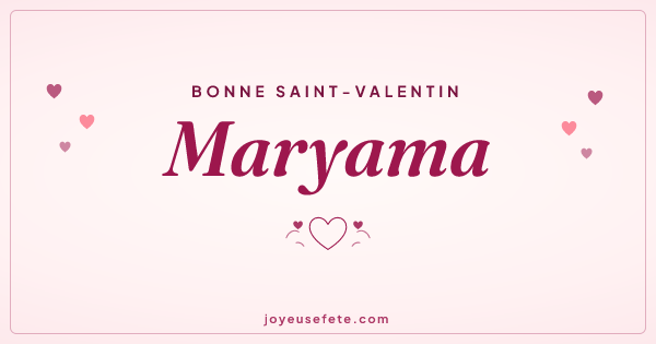 Image « Bonne Saint-Valentin Maryama » au format large