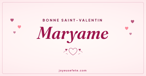 Image « Bonne Saint-Valentin Maryame » au format large