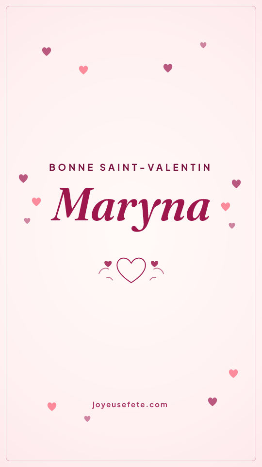 Image « Bonne Saint-Valentin Maryna » au format story