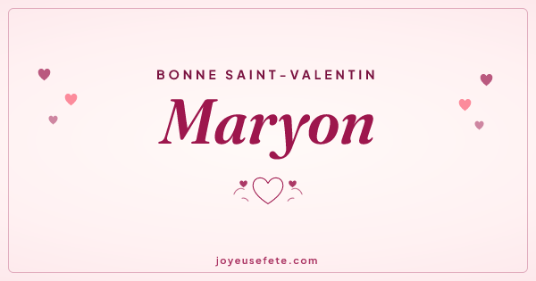 Image « Bonne Saint-Valentin Maryon » au format large