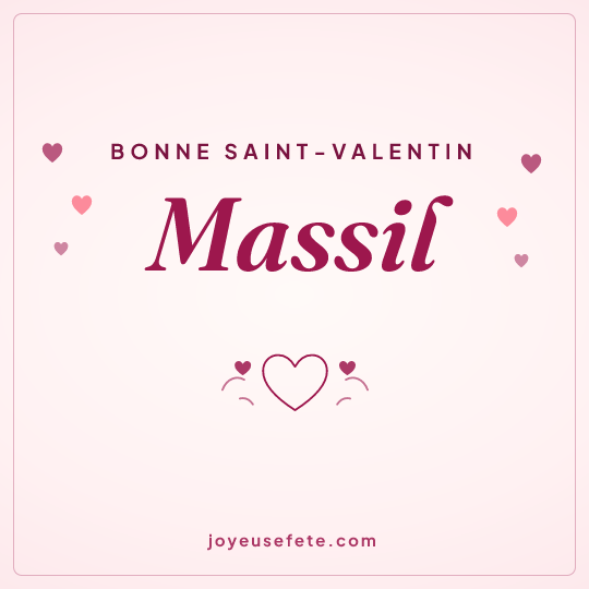 Image carrée « Bonne Saint-Valentin Massil » pour WhatsApp