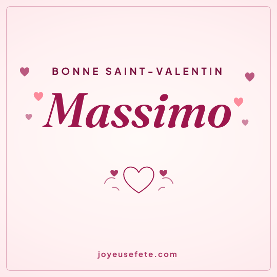 Image carrée « Bonne Saint-Valentin Massimo » pour WhatsApp