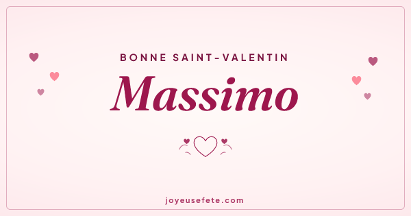 Image « Bonne Saint-Valentin Massimo » au format large