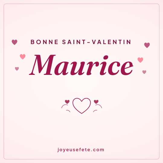 Image carrée « Bonne Saint-Valentin Maurice » pour WhatsApp
