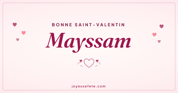 Image « Bonne Saint-Valentin Mayssam » au format large
