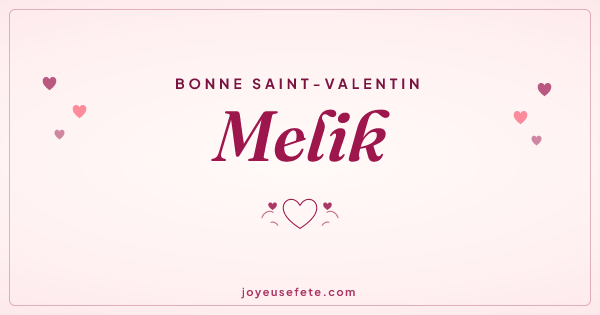 Image « Bonne Saint-Valentin Melik » au format large