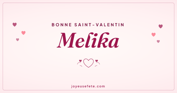 Image « Bonne Saint-Valentin Melika » au format large