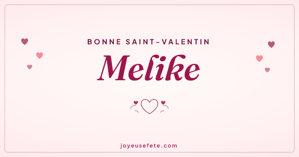 Image « Bonne Saint-Valentin Melike » au format large