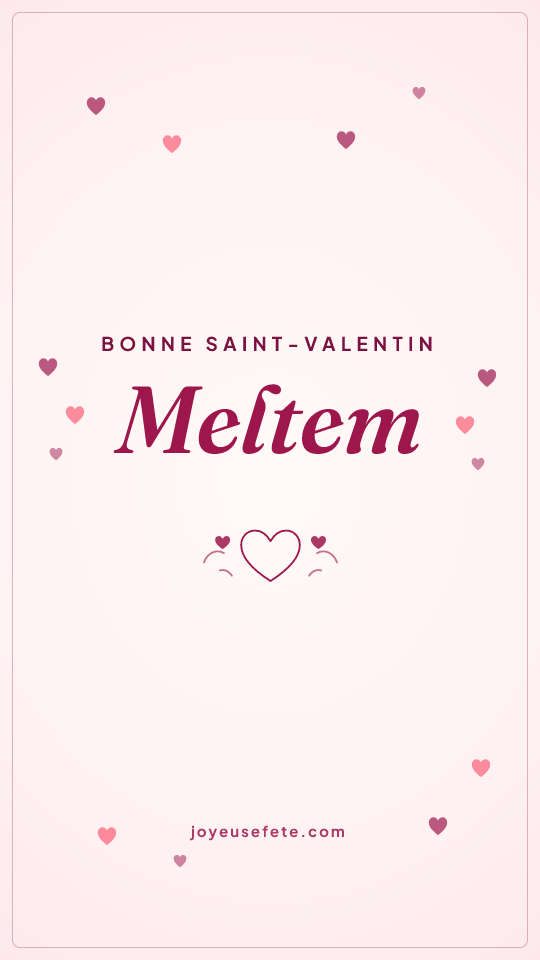 Image « Bonne Saint-Valentin Meltem » au format story