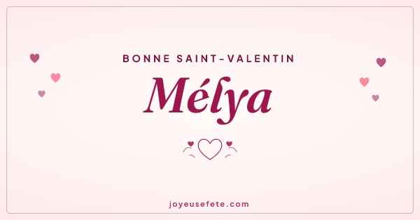 Image « Bonne Saint-Valentin Mélya » au format large