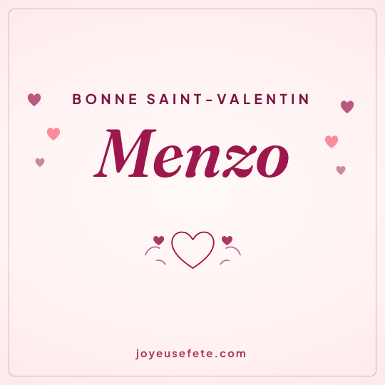 Image carrée « Bonne Saint-Valentin Menzo » pour WhatsApp