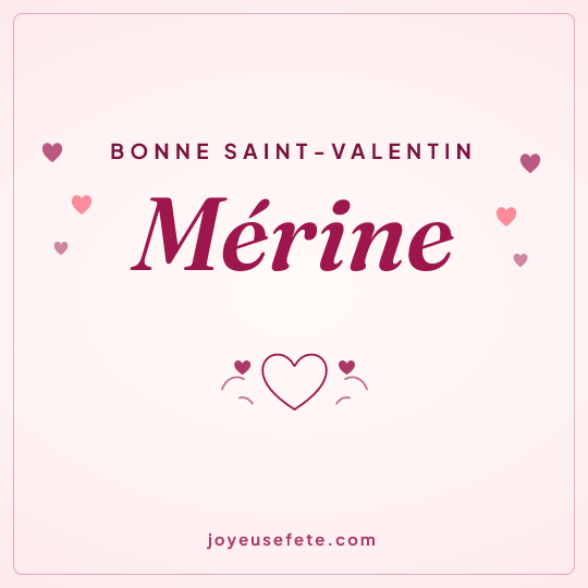 Image carrée « Bonne Saint-Valentin Mérine » pour WhatsApp