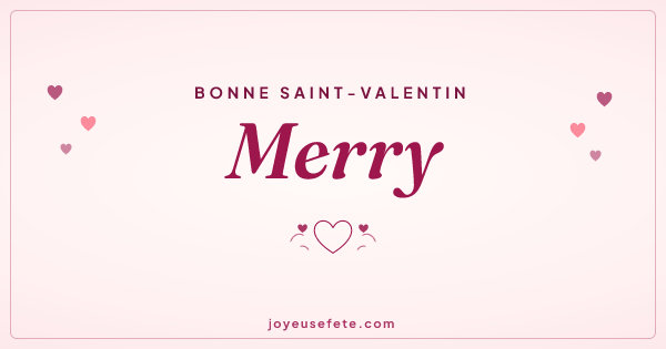 Image « Bonne Saint-Valentin Merry » au format large