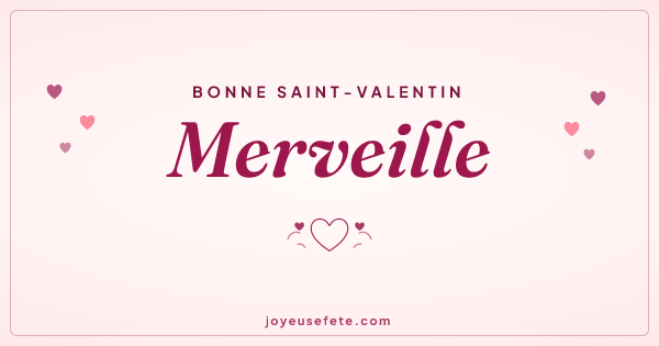 Image « Bonne Saint-Valentin Merveille » au format large