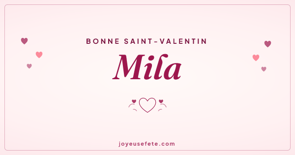 Image « Bonne Saint-Valentin Mila » au format large