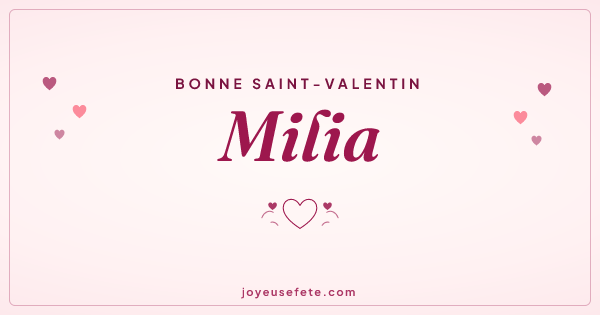 Image « Bonne Saint-Valentin Milia » au format large