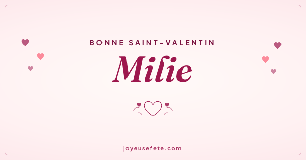 Image « Bonne Saint-Valentin Milie » au format large