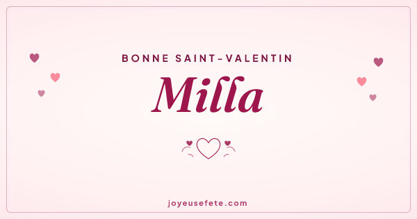 Image « Bonne Saint-Valentin Milla » au format large