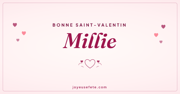 Image « Bonne Saint-Valentin Millie » au format large