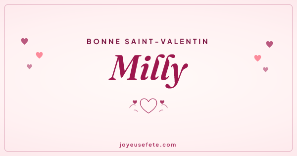 Image « Bonne Saint-Valentin Milly » au format large