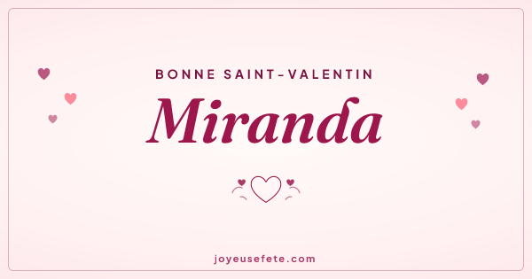 Image « Bonne Saint-Valentin Miranda » au format large