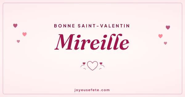 Image « Bonne Saint-Valentin Mireille » au format large