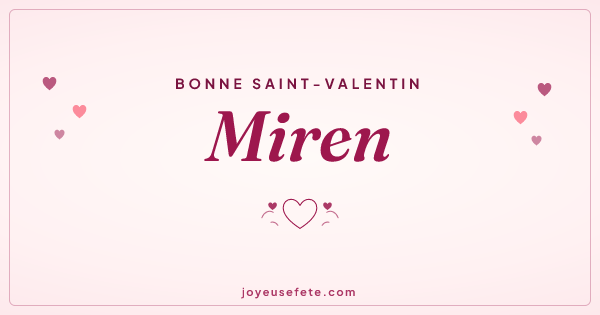 Image « Bonne Saint-Valentin Miren » au format large