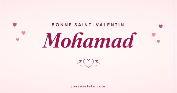 Image « Bonne Saint-Valentin Mohamad » au format large